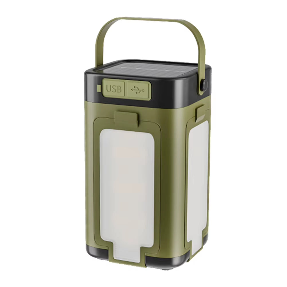 Solar Outdoor Portable Camping Light Solar Charging Foldable Camping Light Power Bank Rechargeable Lantern for Camping Hiking