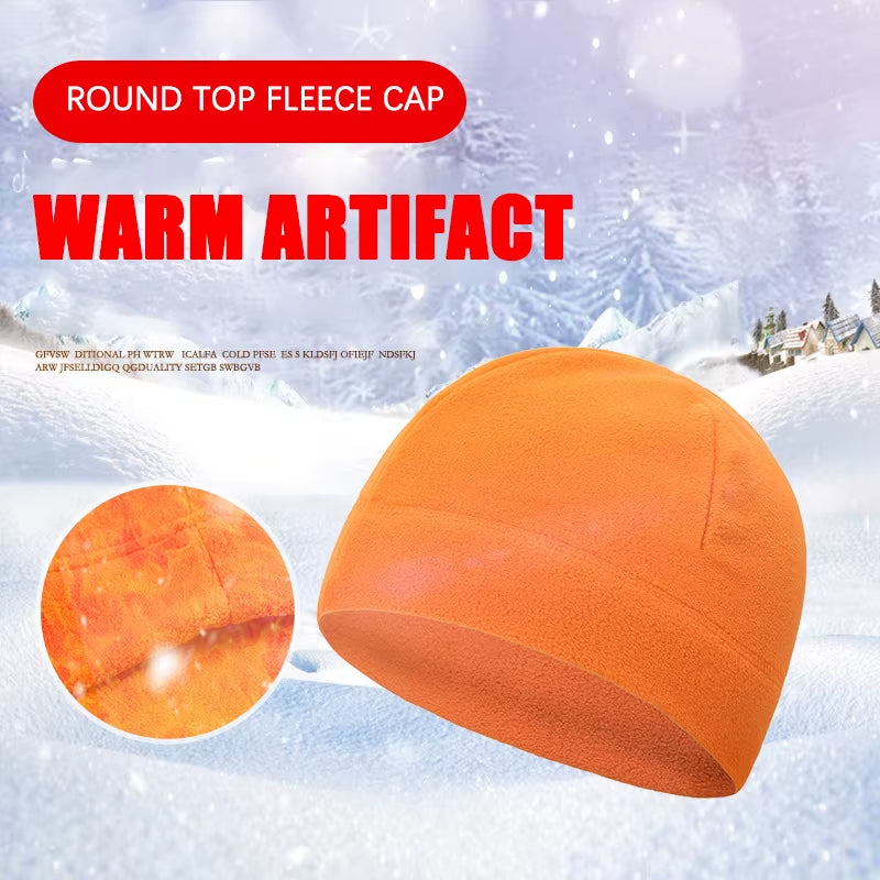 Warm Hat Winter Soft Men Beanie Ski Cycling Skin-Friendly Tactical Anti-Static Hiking Thermal Fleece Running Windproof Cap