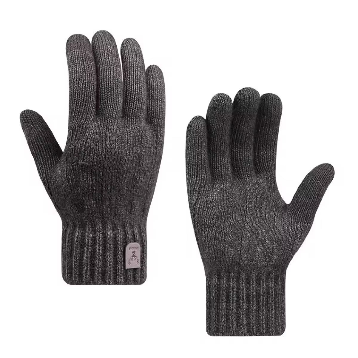 New Men'S Warm Gloves Winter Touch Screen plus Fleece Gloves Cold Warm Wool Knitted Gloves