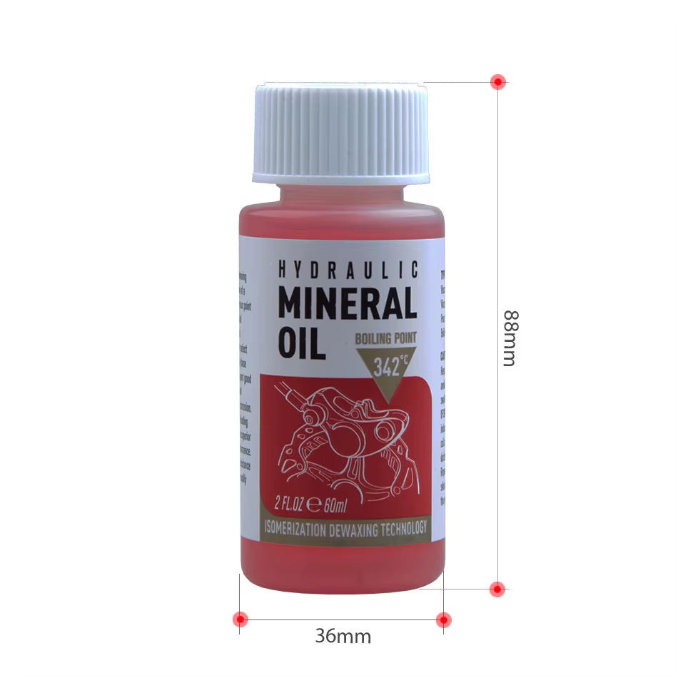 High Performance Bike Brake Mineral Oil - 60Ml/2Oz - Ideal for Shimano and Tektro Hydraulic Brake Systems
