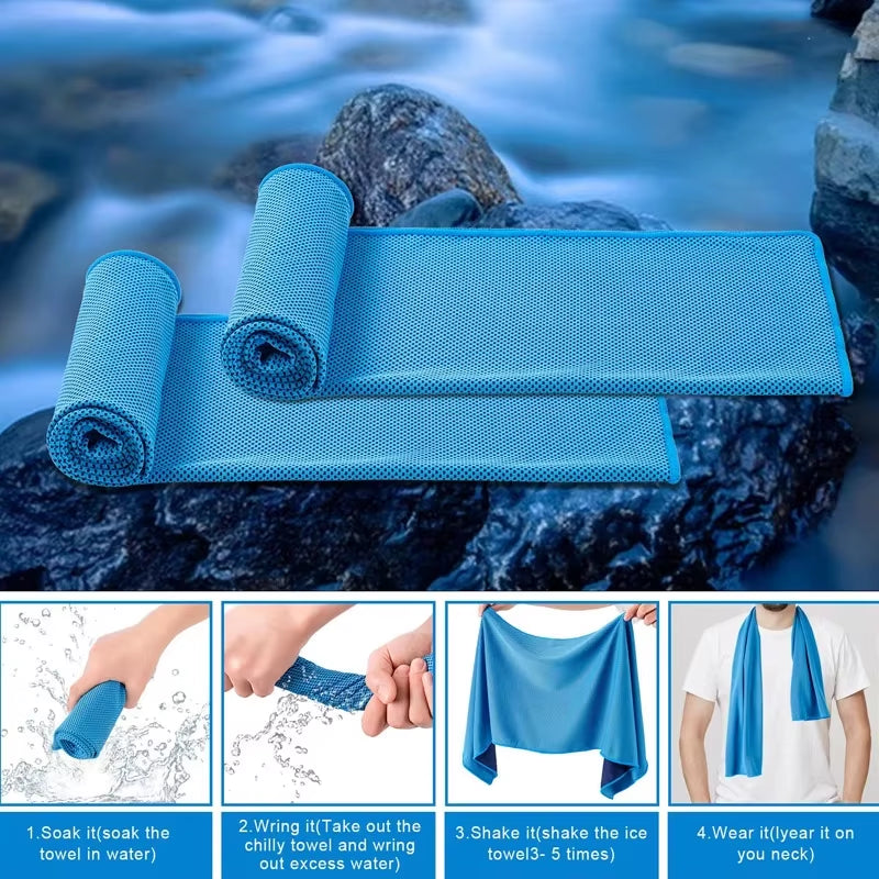 Outdoor Microfiber Quick Dry Sports Cooling Ice Towel Cold Sports Towel Fitness Cool Towel Camping