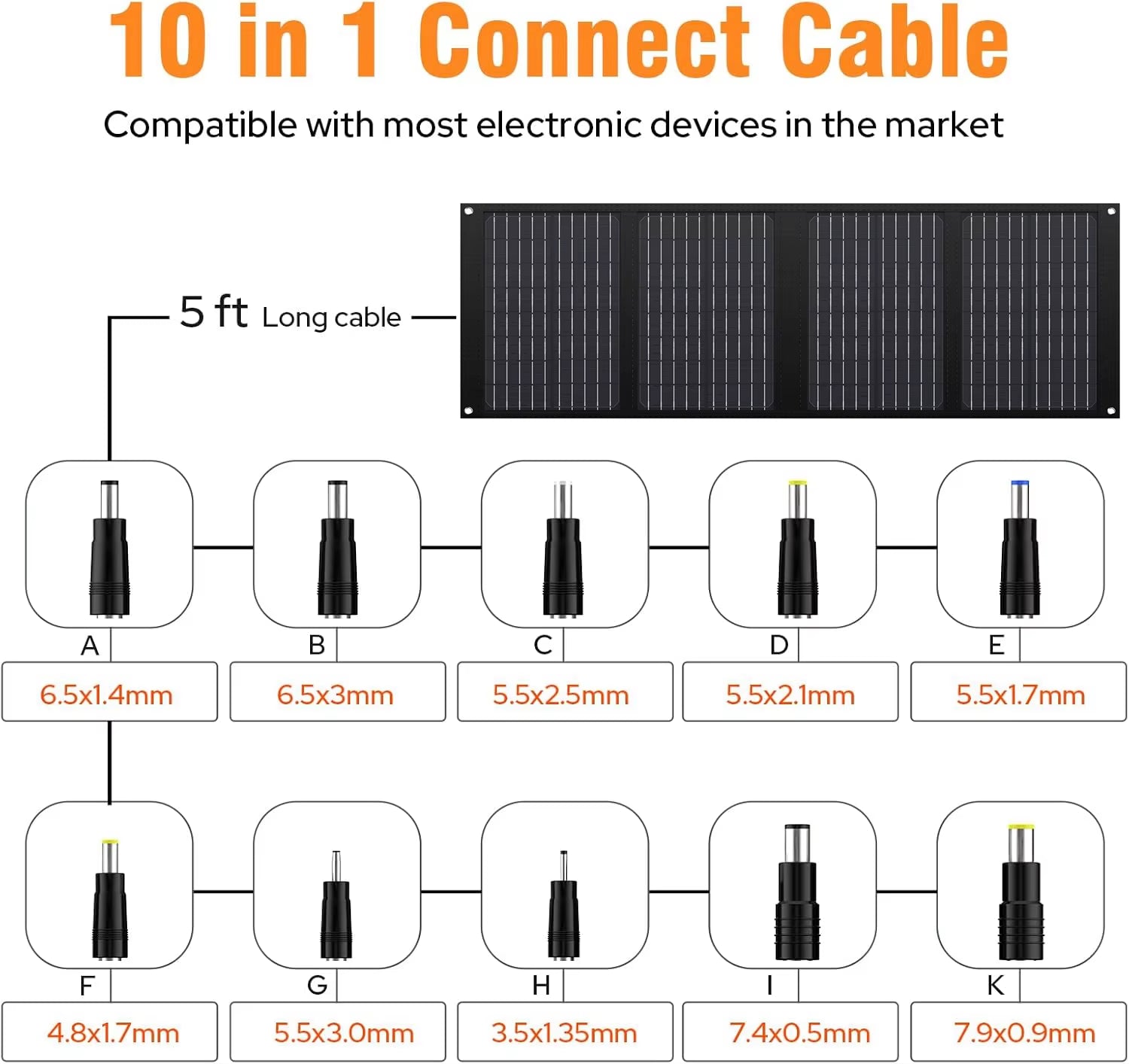 40W Portable Solar Panel Charger with DC USB C Port for Camping Road Trip Hiking Portable Power Station Power Bank Phone Tablet