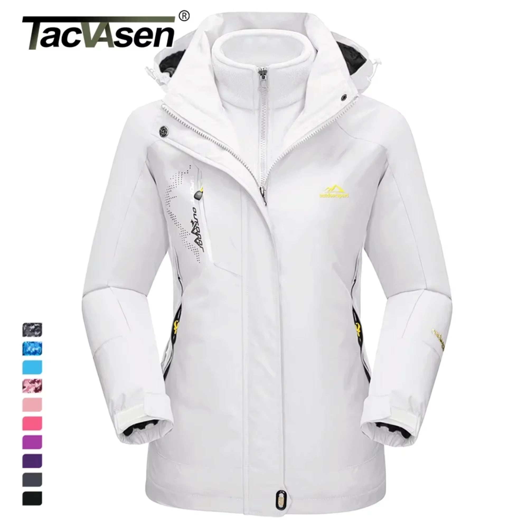 3 in 1 Winter Fleece Jacket Womens Waterproof Ski Snowboard Jackets Work Rain Coat Outdoor Windbreaker Female Parka