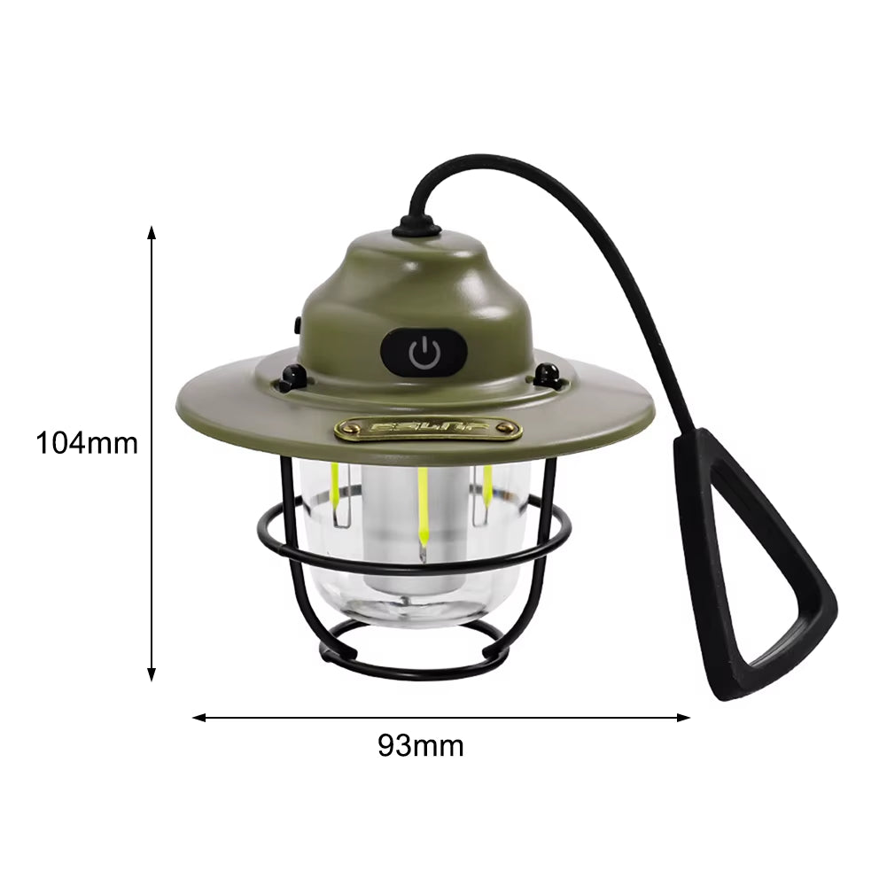 LED Camping Lamp Retro Hanging Tent Lamp Waterproof Dimmable Camping Lights Outdoor 4500Mah Battery Emergency Light Lantern