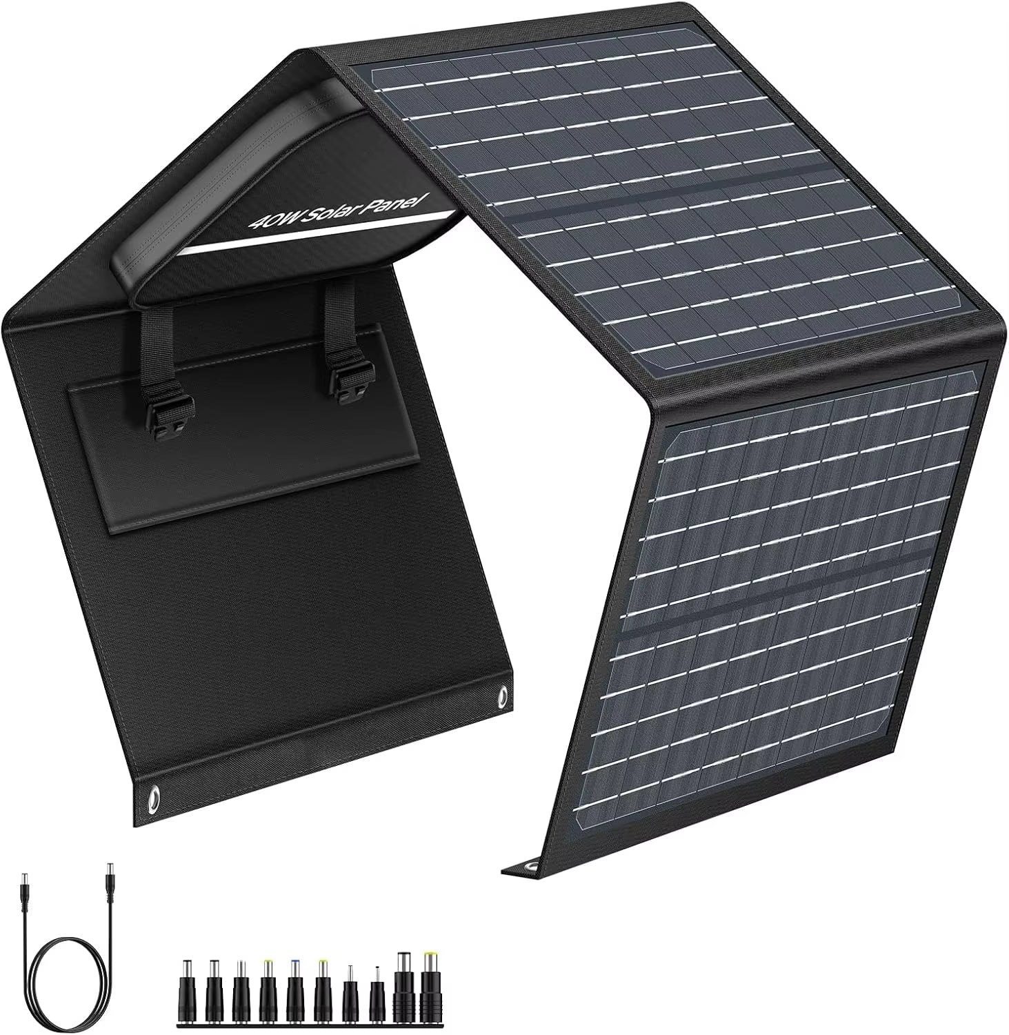 40W Portable Solar Panel Charger with DC USB C Port for Camping Road Trip Hiking Portable Power Station Power Bank Phone Tablet