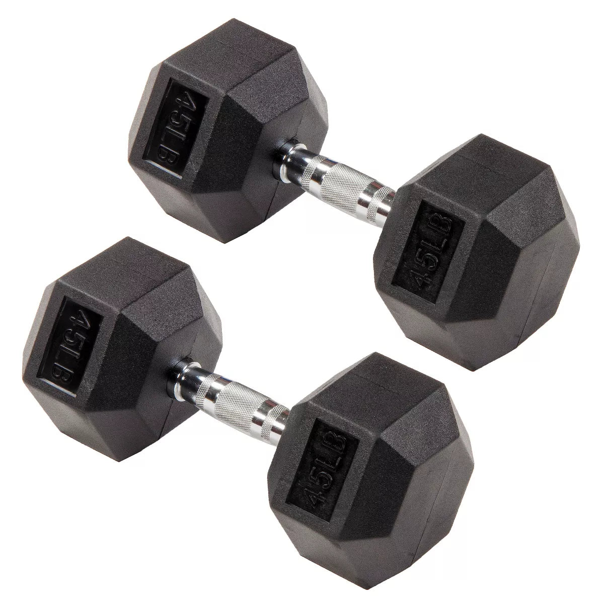 Signature Fitness Hex Dumbbells Non-Slip Free Weights Full Body Strength Training Home Gym Workout Equipment Set